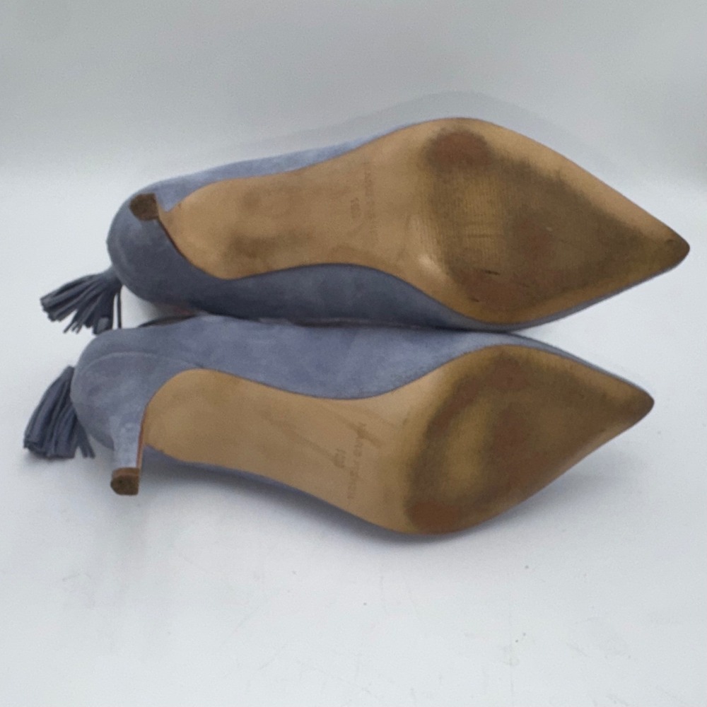 Marc Fisher Pumps Womens 10 Tammye Tassel Heels Blue Suede Pointed Toe Shoes - Picture 7 of 10